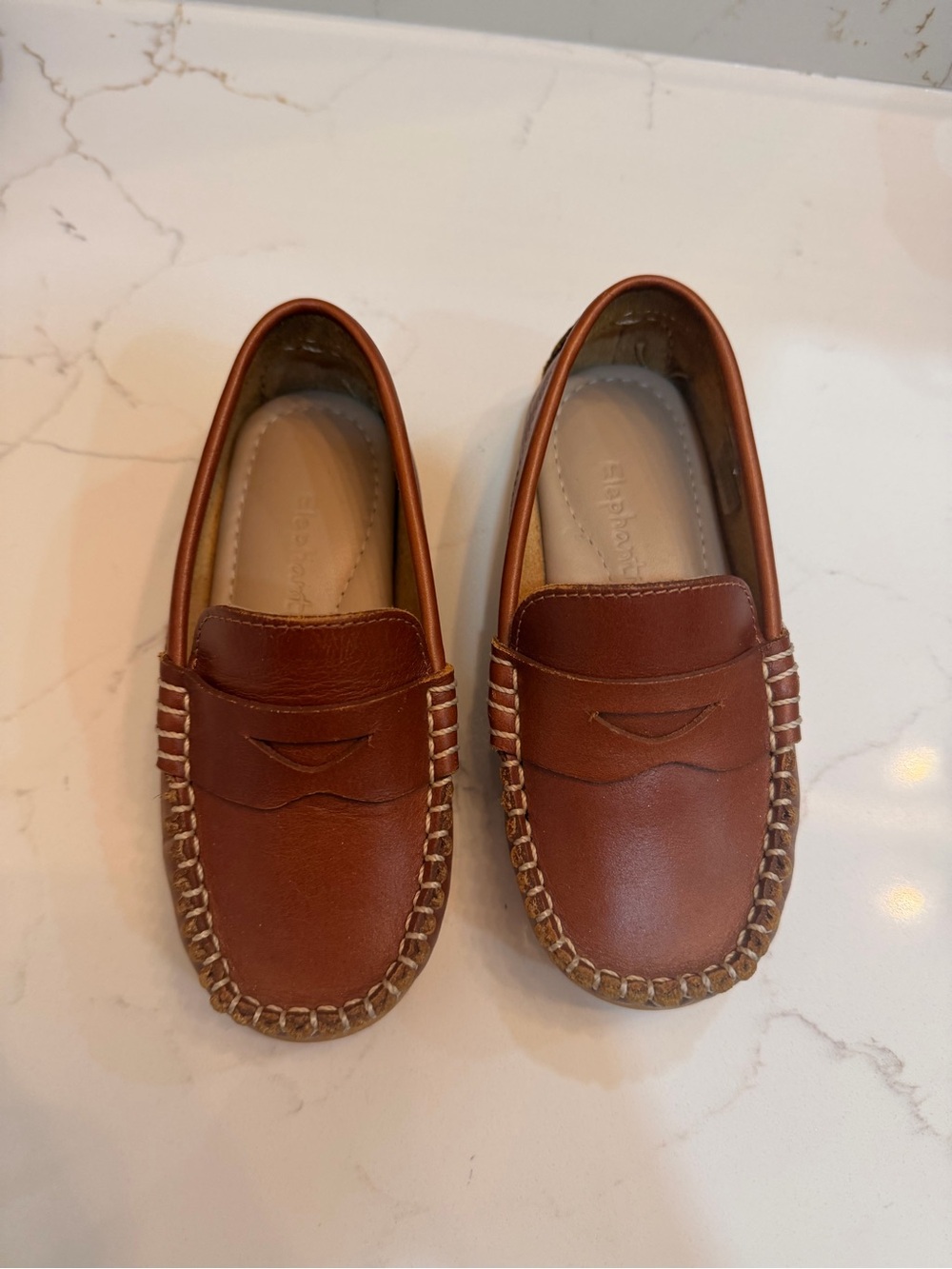 Elephantito Brown Leather Kids Dress Loafers